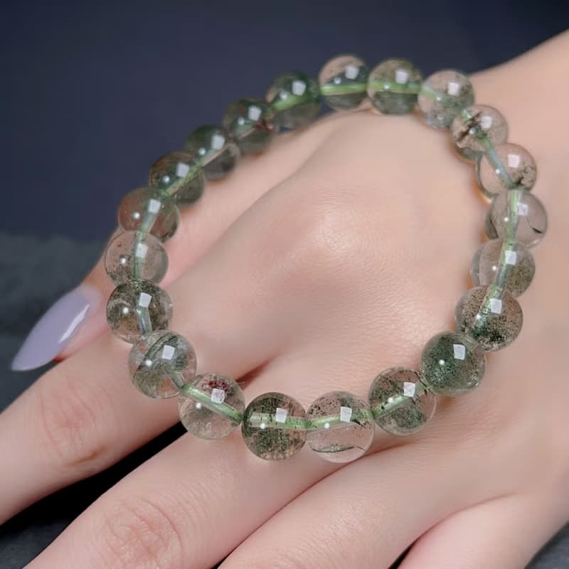 天然綠幽靈水晶手珠手鍊 | 天然水晶 | 送禮