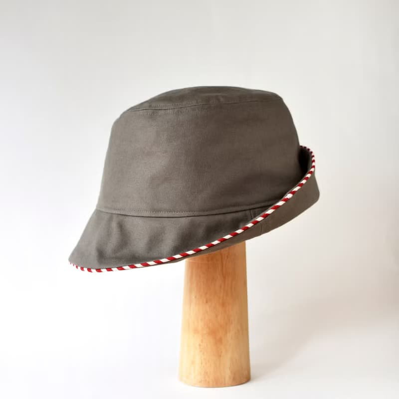 冒險者系列 軍綠色復古郵件圖案手工帽子 // 漁夫帽 Bucket Hat