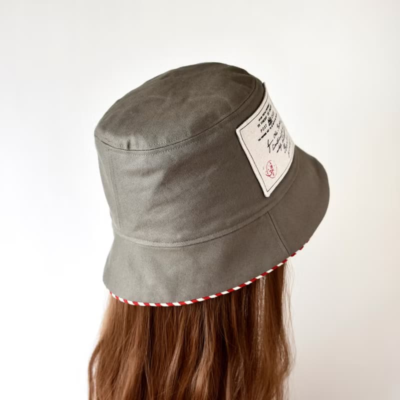 冒險者系列 軍綠色復古郵件圖案手工帽子 // 漁夫帽 Bucket Hat