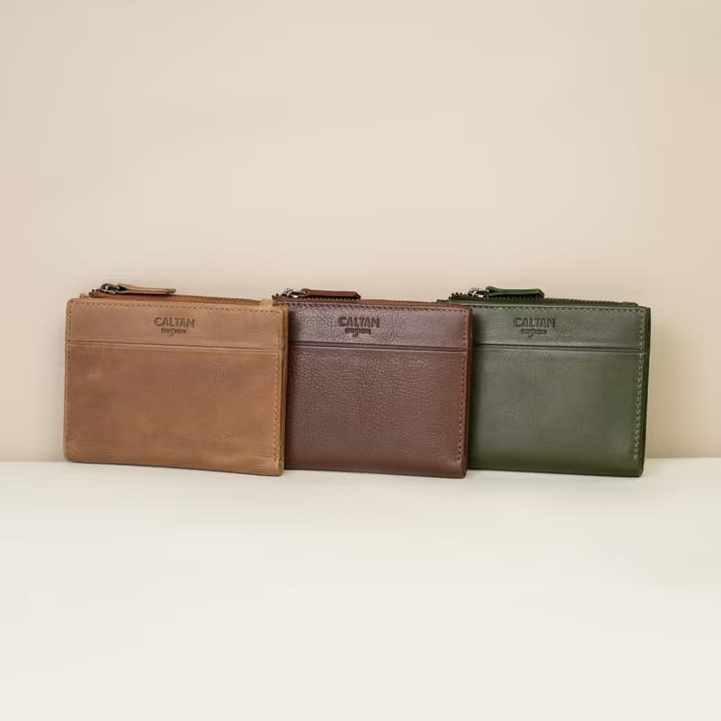 【24hr快速出貨】簡約真皮扣式拉鍊短夾-075160 四色 短夾 零錢包