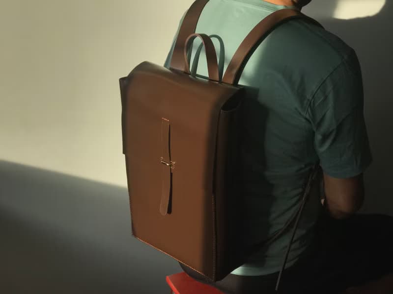 Zemoneni 全手作 朱古力後背包 電腦包 工作背包 棕色 香港設計