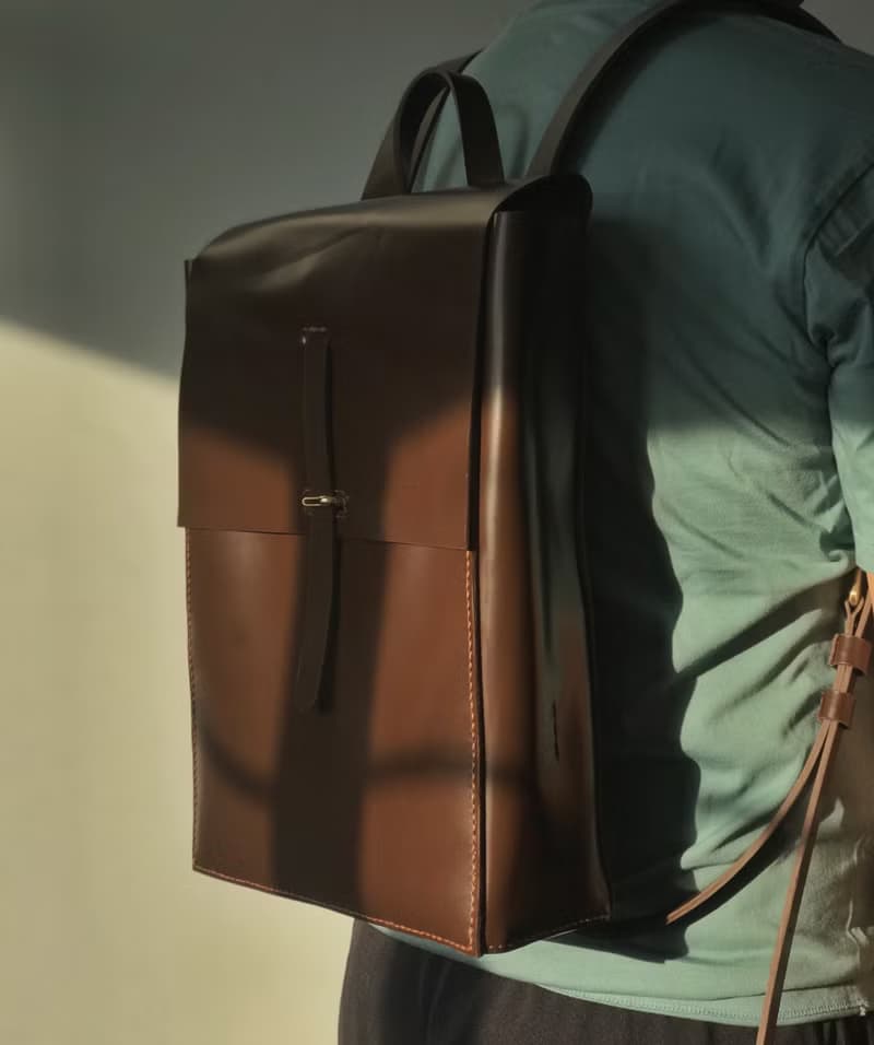 Zemoneni 全手作 朱古力後背包 電腦包 工作背包 棕色 香港設計