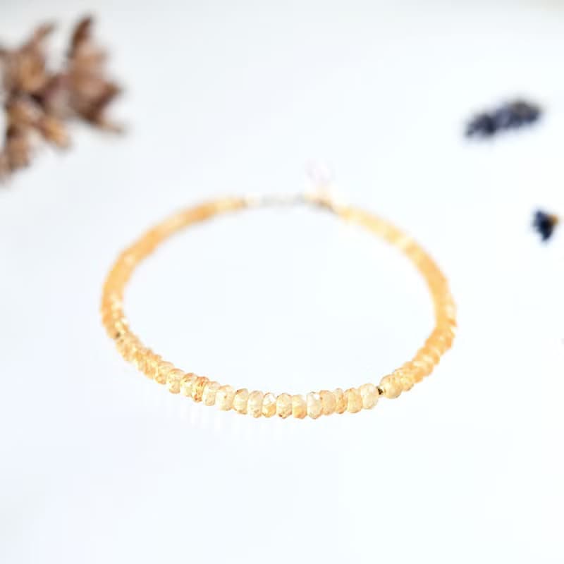 14KGF シトリンのブレスレット　11月の誕生石　友愛と希望 繁栄と富 幸運の石 citrine　bracelet