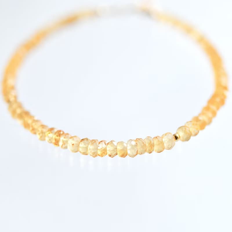 14KGF シトリンのブレスレット　11月の誕生石　友愛と希望 繁栄と富 幸運の石 citrine　bracelet