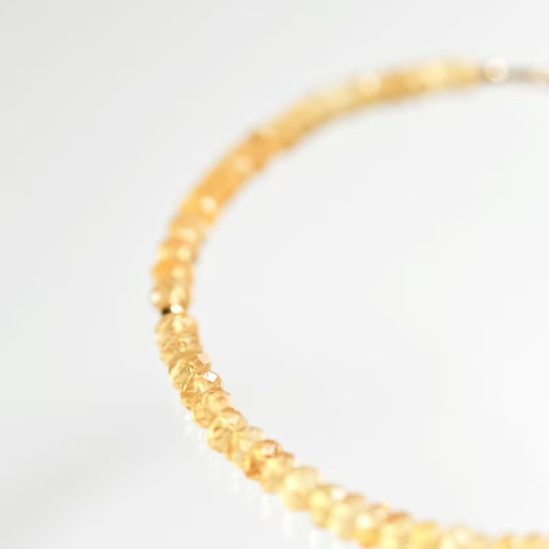 14KGF シトリンのブレスレット　11月の誕生石　友愛と希望 繁栄と富 幸運の石 citrine　bracelet