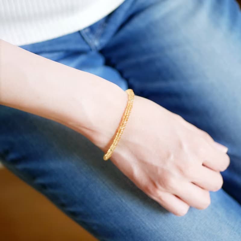 14KGF シトリンのブレスレット　11月の誕生石　友愛と希望 繁栄と富 幸運の石 citrine　bracelet