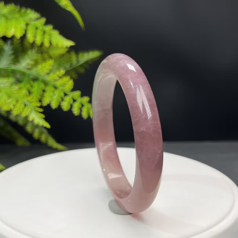 馬達加斯加 紫色粉晶手鐲 60MM 老料紫粉冰飄玫瑰石英 招攬人脈