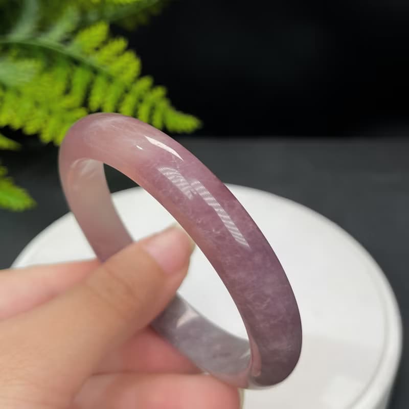 馬達加斯加 紫色粉晶手鐲 60MM 老料紫粉冰飄玫瑰石英 招攬人脈