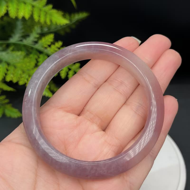 馬達加斯加 紫色粉晶手鐲 60MM 老料紫粉冰飄玫瑰石英 招攬人脈
