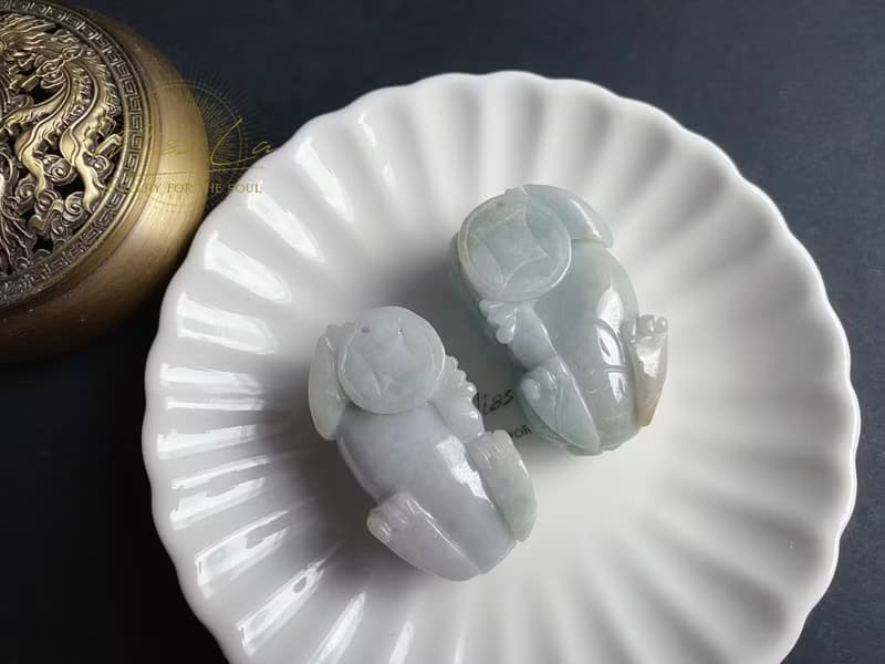 僅此一對 天然緬甸玉 黃翡 翡翠 大貔貅 公母成對 禮物 小擺件