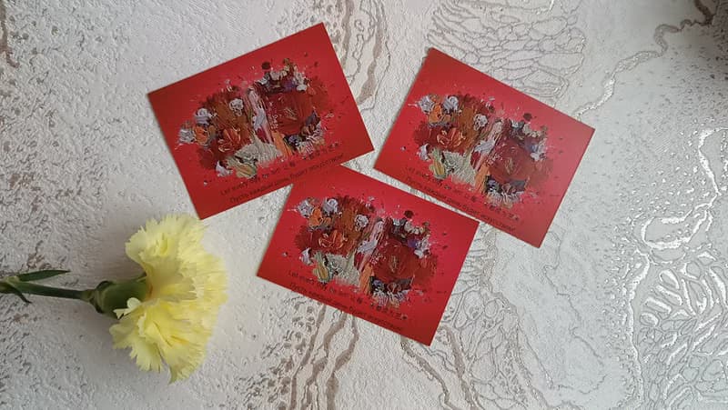 Set of 3 - Unique author small calendar with artist's wishes - special gift