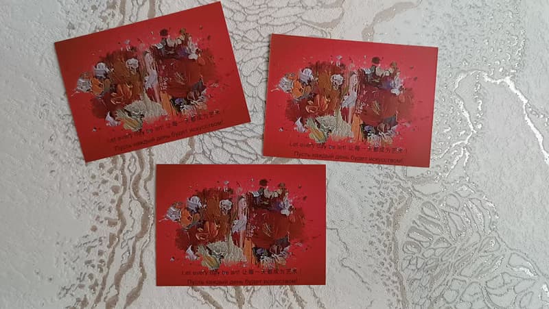 Set of 3 - Unique author small calendar with artist's wishes - special gift