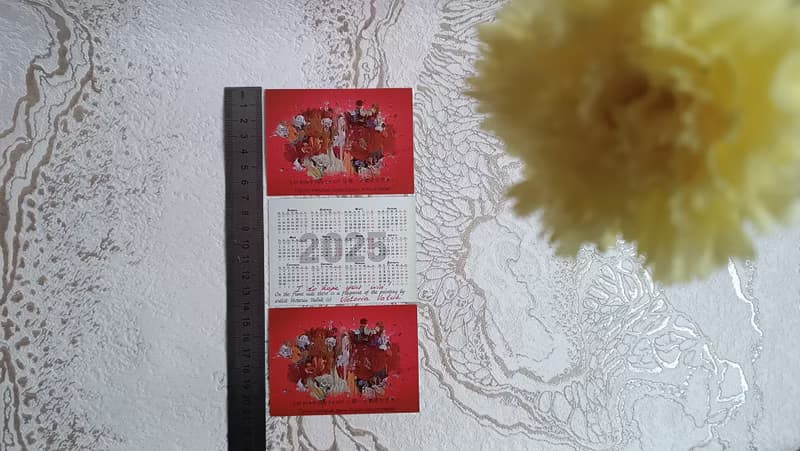 Set of 3 - Unique author small calendar with artist's wishes - special gift