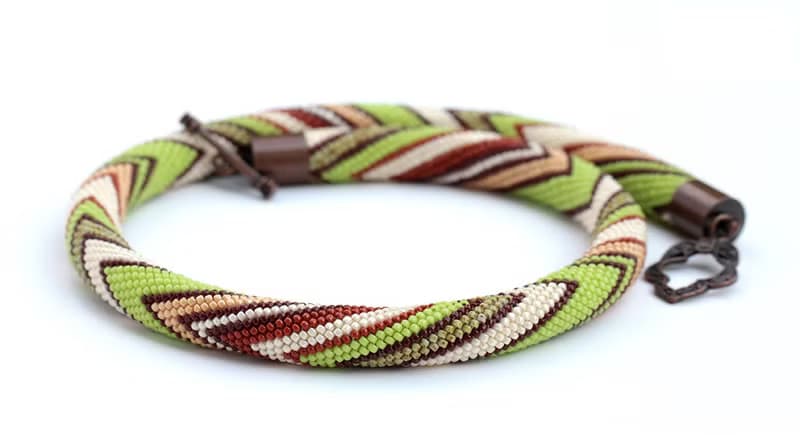Handmade Seedbead Necklace Knitted Necklace Bead Crochet Jewelry Gift For Wife