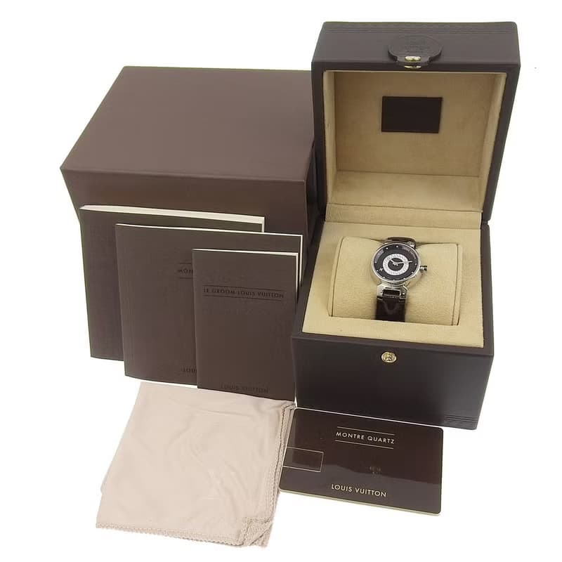 【日本直送】ルイ・ヴィトン LOUIS VUITTON タンブール 時計 ディスクディアモン アマラント Q121U ダイヤモンド クオーツ レディース【中古】