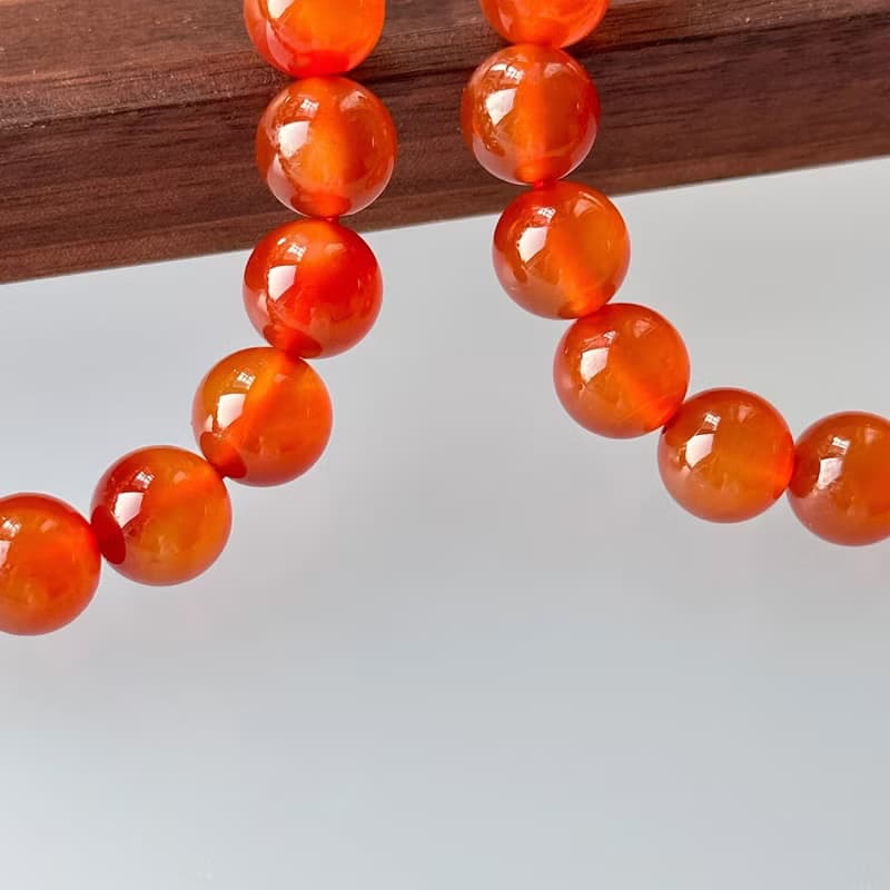 【巨蟹獅子座|7月】紅瑪瑙純珠手鏈 正面能量 鎮定自信 睡眠