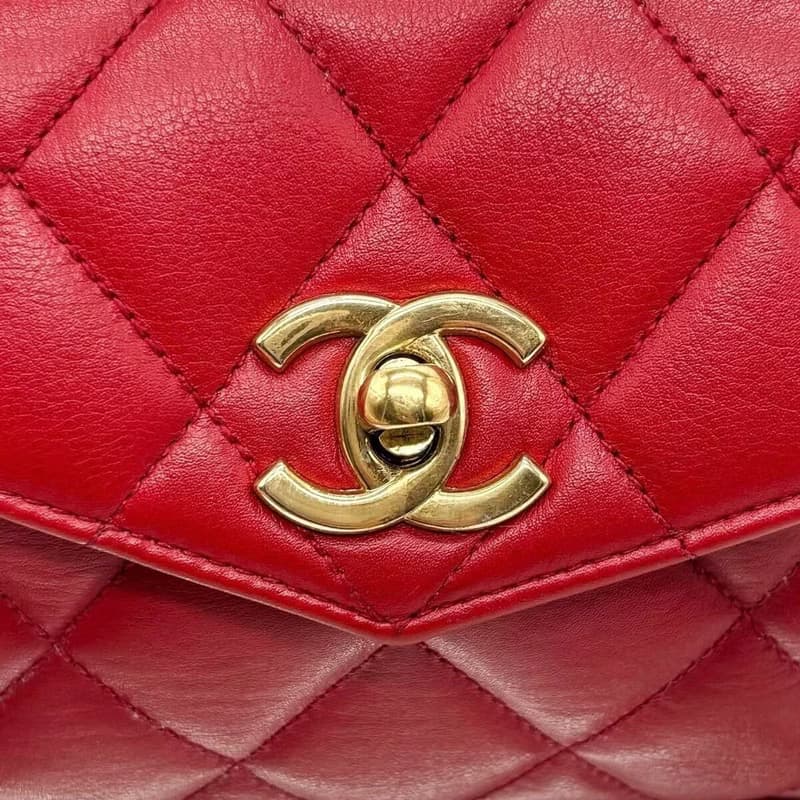 絕版稀有品中古二手Chanel紅色腰帶單肩腋下小包側揹背手袋