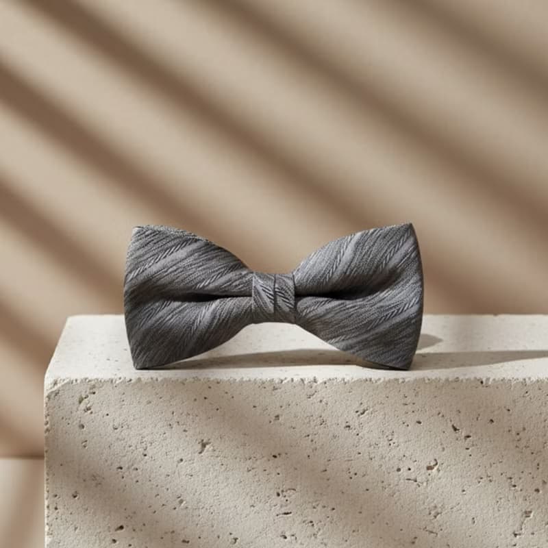 編織斜紋灰領結