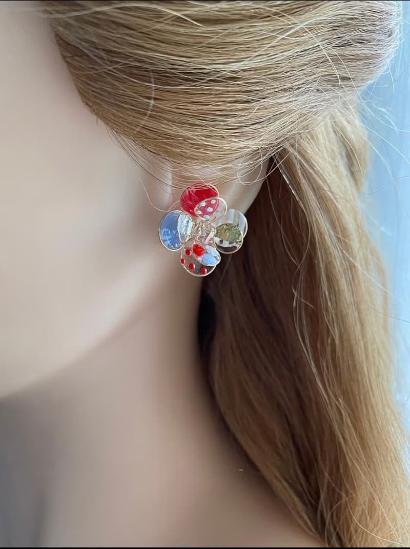 小銅線花、耳環、耳夾