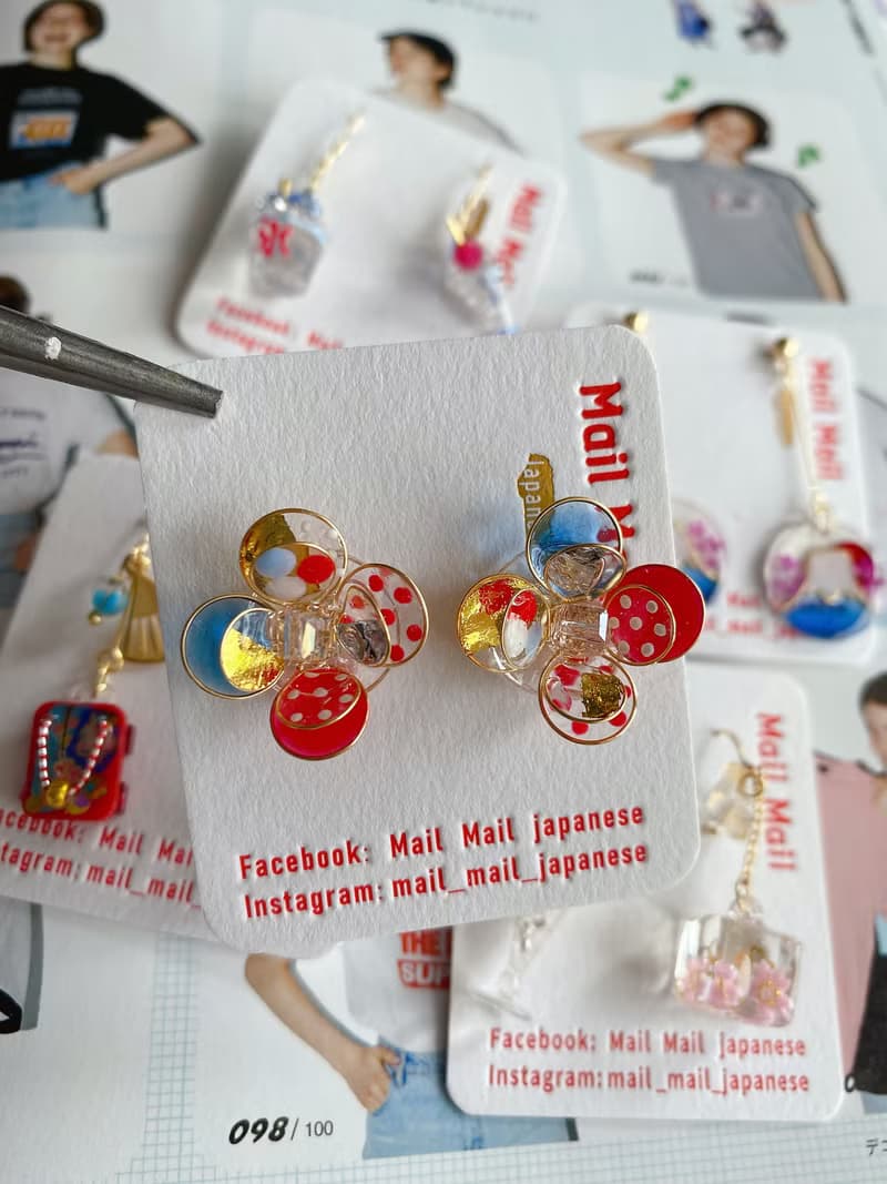 小銅線花、耳環、耳夾
