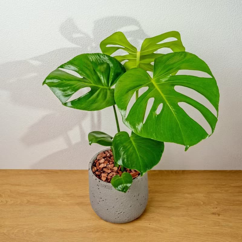 龜背芋圓點水泥盆栽 開幕盆栽推薦 送禮