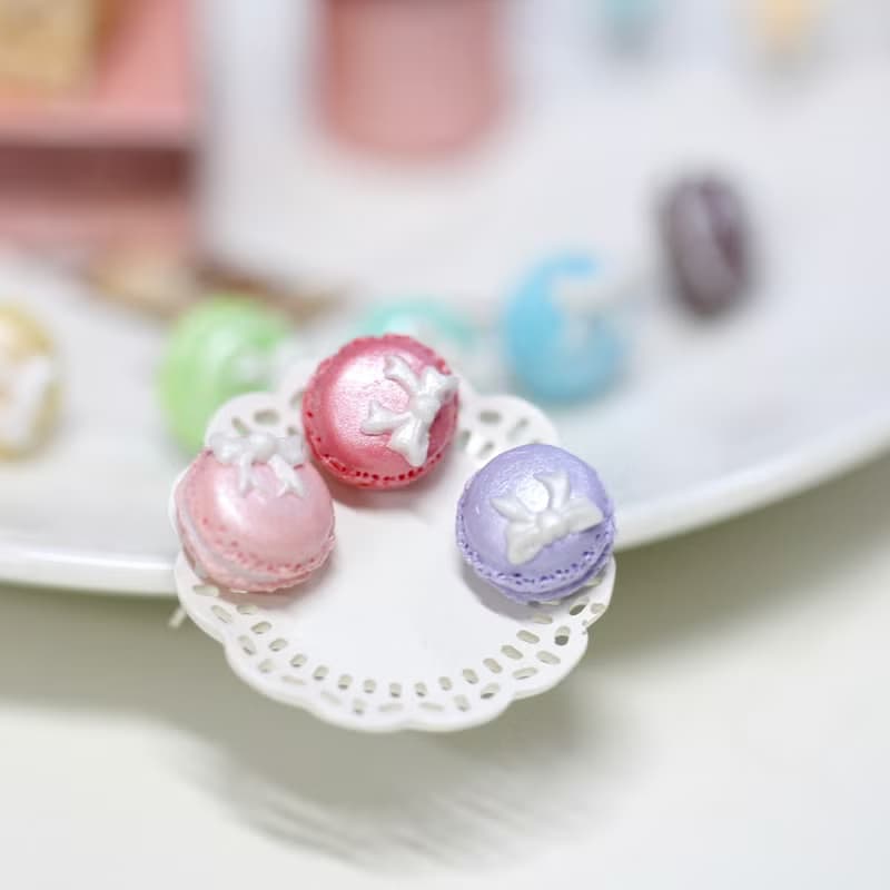 袖珍珠光馬卡龍耳環套組 Miniature Pearl Macaron Earring Set