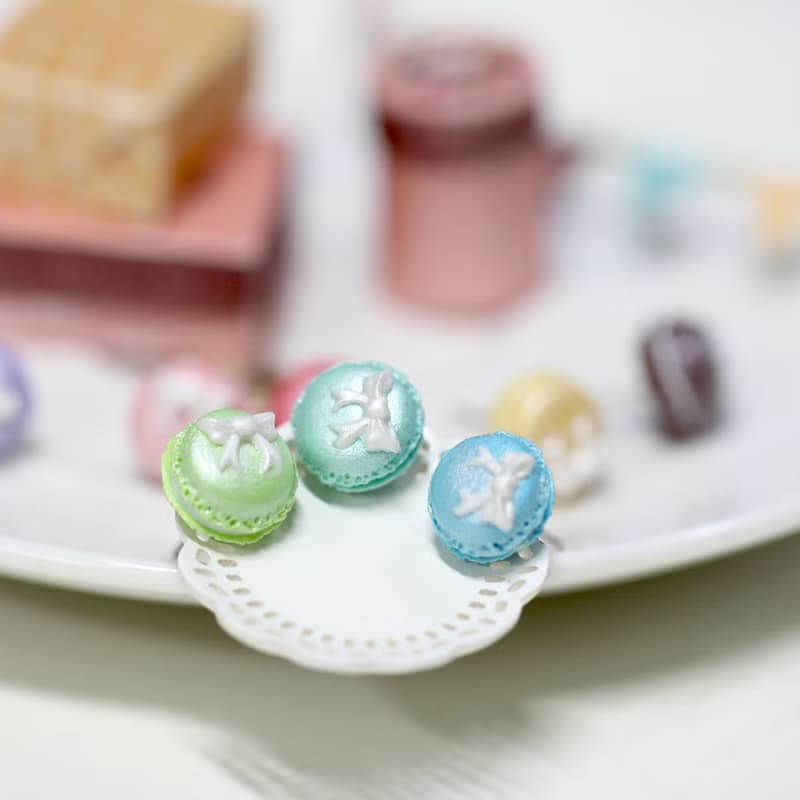 袖珍珠光馬卡龍耳環套組 Miniature Pearl Macaron Earring Set