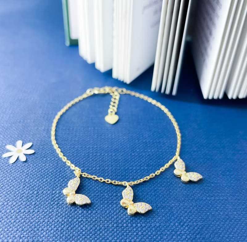 ::翩翩蝴蝶::銀鍍金 手鍊