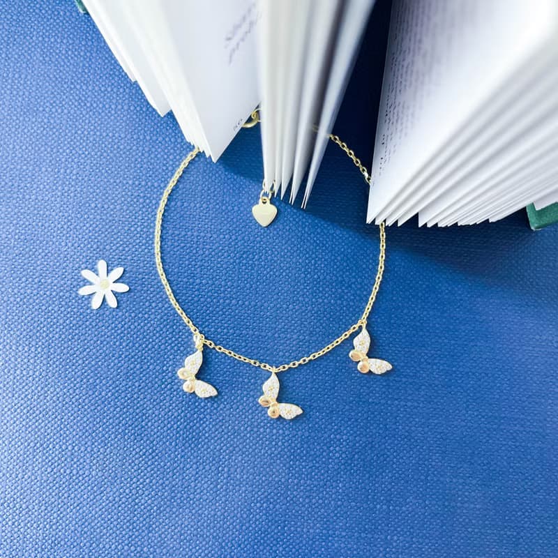 ::翩翩蝴蝶::銀鍍金 手鍊