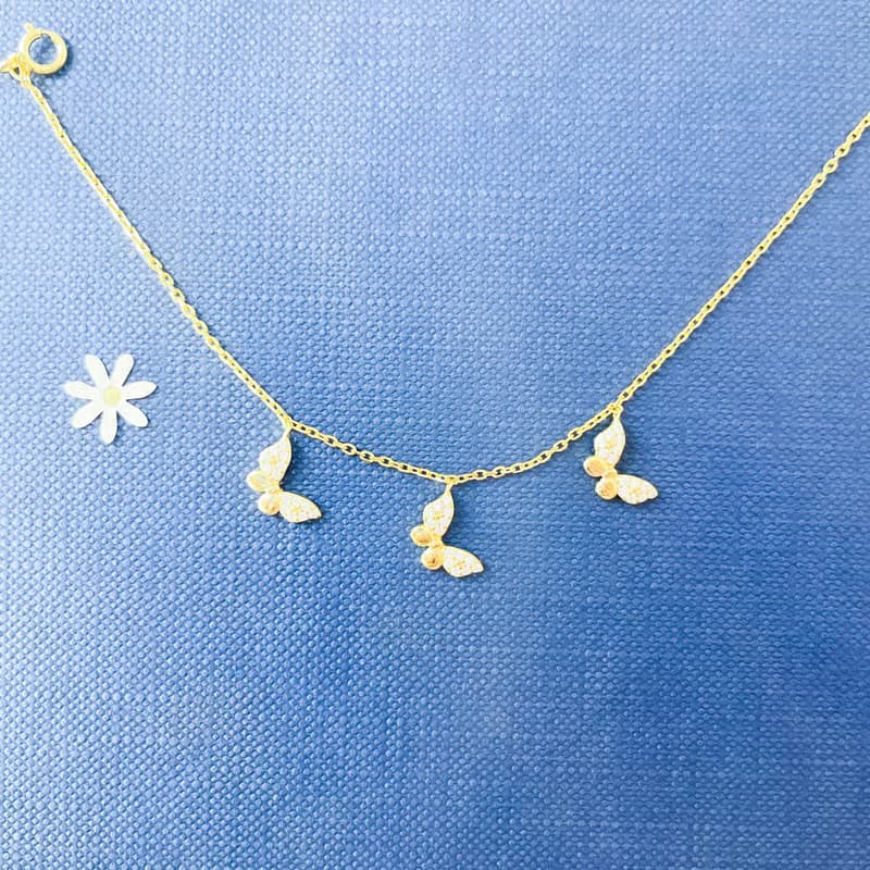 ::翩翩蝴蝶::銀鍍金 手鍊