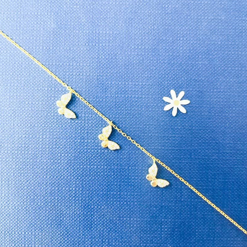 ::翩翩蝴蝶::銀鍍金 手鍊