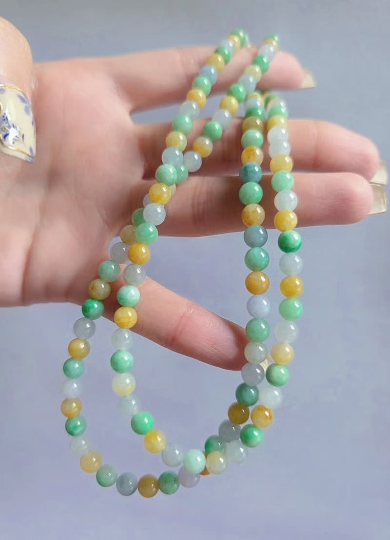 招財•好運|馬卡龍多寶珠|緬甸A貨翡翠珠串項鍊長鏈