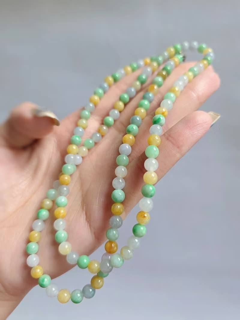 招財•好運|馬卡龍多寶珠|緬甸A貨翡翠珠串項鍊長鏈