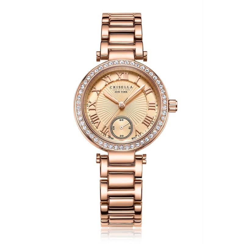 簡約鋯石金屬石英手錶