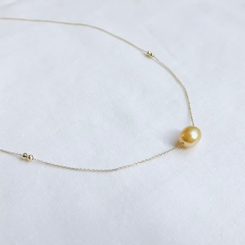 南洋真珠 ゴールデン  芥子 ネックレス dt
