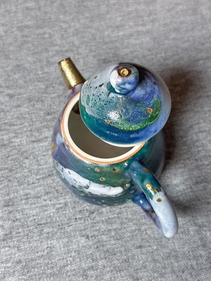 余華宇老師新作-白瓷山水志野龍蛋壺-容量約200ml