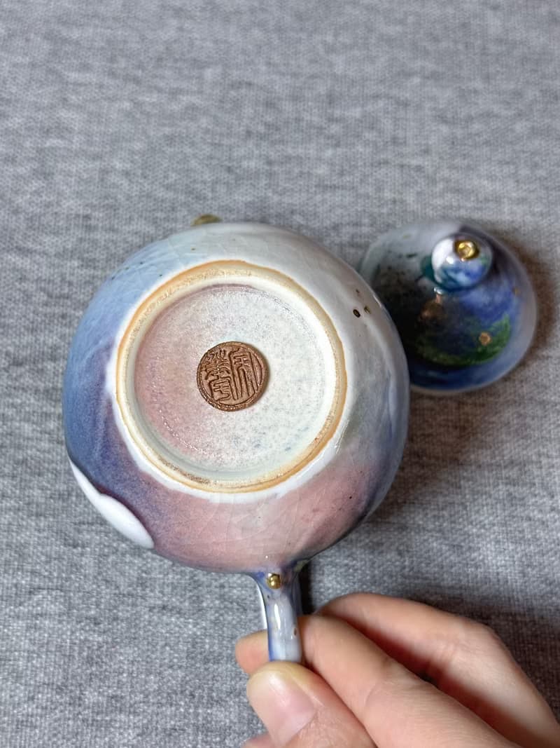 余華宇老師新作-白瓷山水志野龍蛋壺-容量約200ml