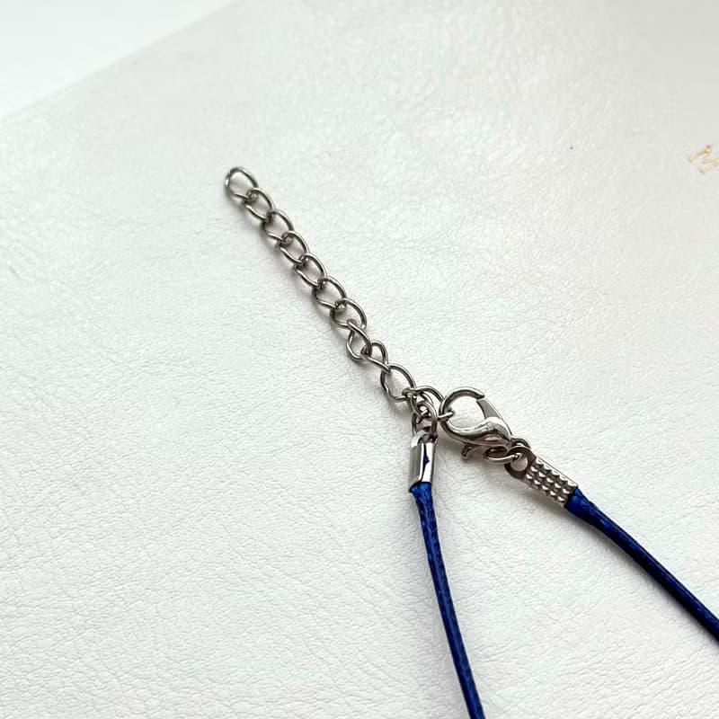 【釐清自我】藍紋石水滴圓鍍銀項鏈 驅除壓力 堅定與勇氣治癒心
