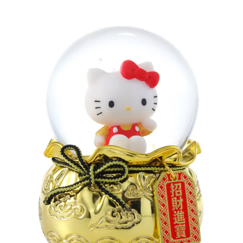 Hello Kitty 招財進寶御守 水晶球音樂盒生日聖誕交換禮物開店