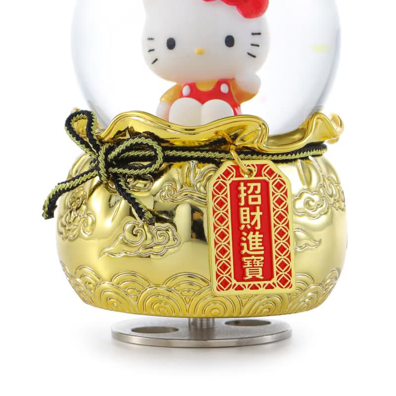 Hello Kitty 招財進寶御守 水晶球音樂盒生日聖誕交換禮物開店