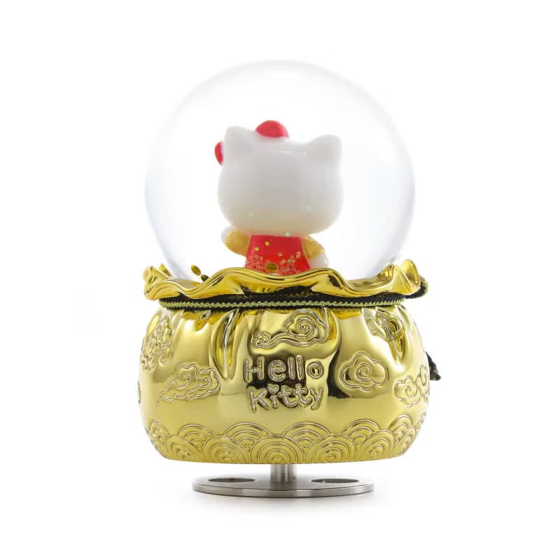 Hello Kitty 招財進寶御守 水晶球音樂盒生日聖誕交換禮物開店