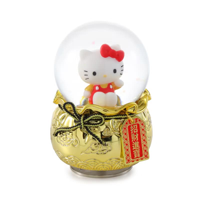 Hello Kitty 招財進寶御守 水晶球音樂盒生日聖誕交換禮物開店