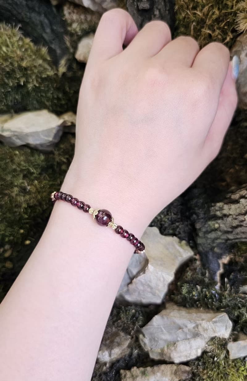 炎影鎮心-水晶手鍊/紅石榴/紫牙烏/紅碧玉/熱情/開運小物