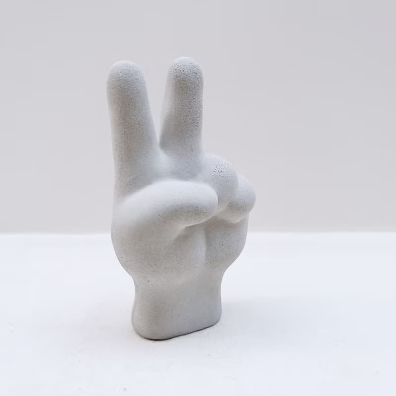 【快速出貨】小手 比耶 水泥擴香石 戒指座 交換禮物