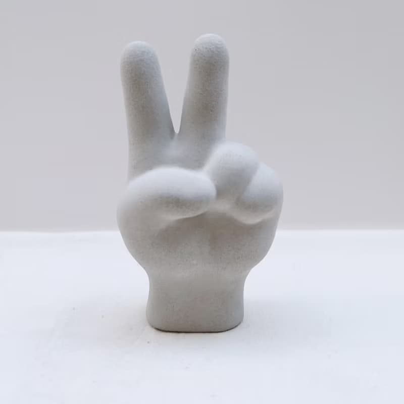 【快速出貨】小手 比耶 水泥擴香石 戒指座 交換禮物