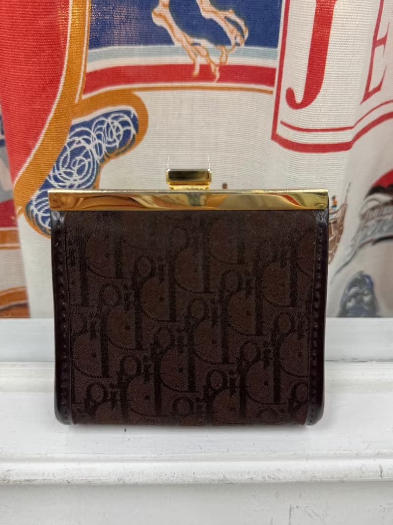 中古正品 Christian Dior 迪奧老花零錢包 散紙包 首飾收納包