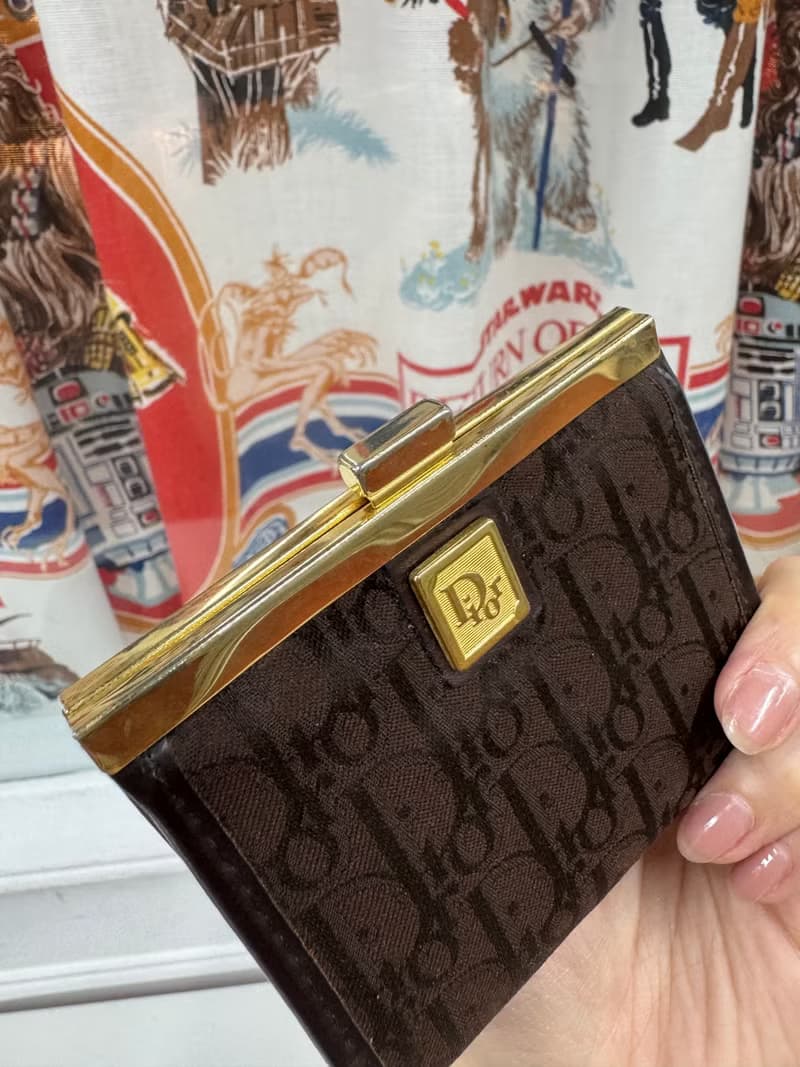 中古正品 Christian Dior 迪奧老花零錢包 散紙包 首飾收納包