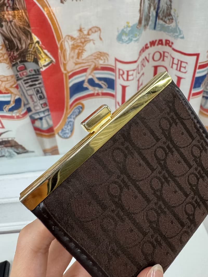 中古正品 Christian Dior 迪奧老花零錢包 散紙包 首飾收納包