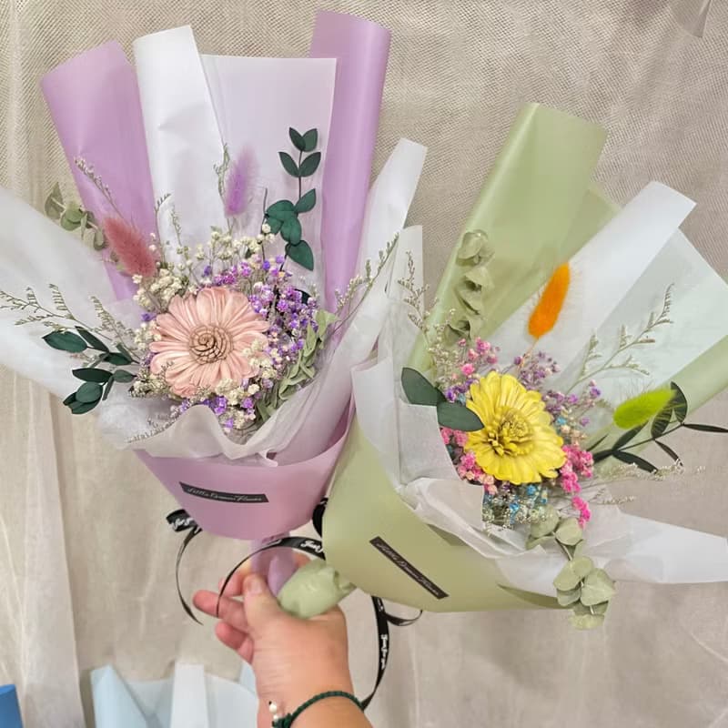 | 小夢境花藝 | 索拉太陽花 乾燥小花束 見面禮物 交換禮物