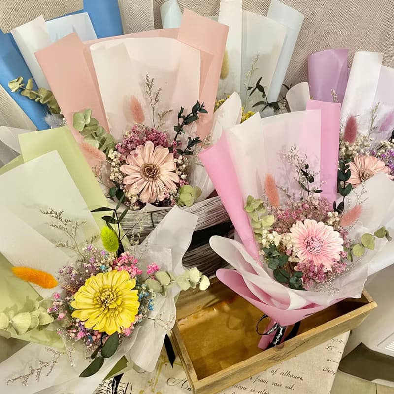 | 小夢境花藝 | 索拉太陽花 乾燥小花束 見面禮物 交換禮物